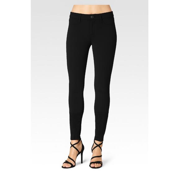 PAIGE Black Rock Club Basic Ponte Pants w/ Suede Ankle Zips – Size 26 🖤🔥🖤 - Picture 1 of 13